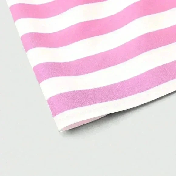 Pink Boho Women's Shoulder Strap Chest Gathered Striped Dress - Picture 4 of 5